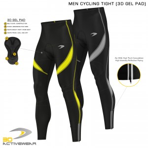 Activewear 3D Gel Padded Legging Cycling Trouser Mens Cycling Tights